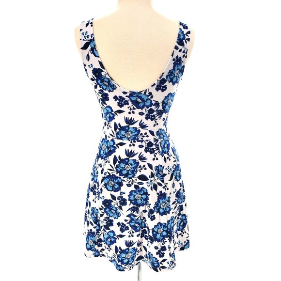 H&M Divided 8 Dress Floral Sleeveless Skater Summer Flare Mini Retro - Picture 6 of 10